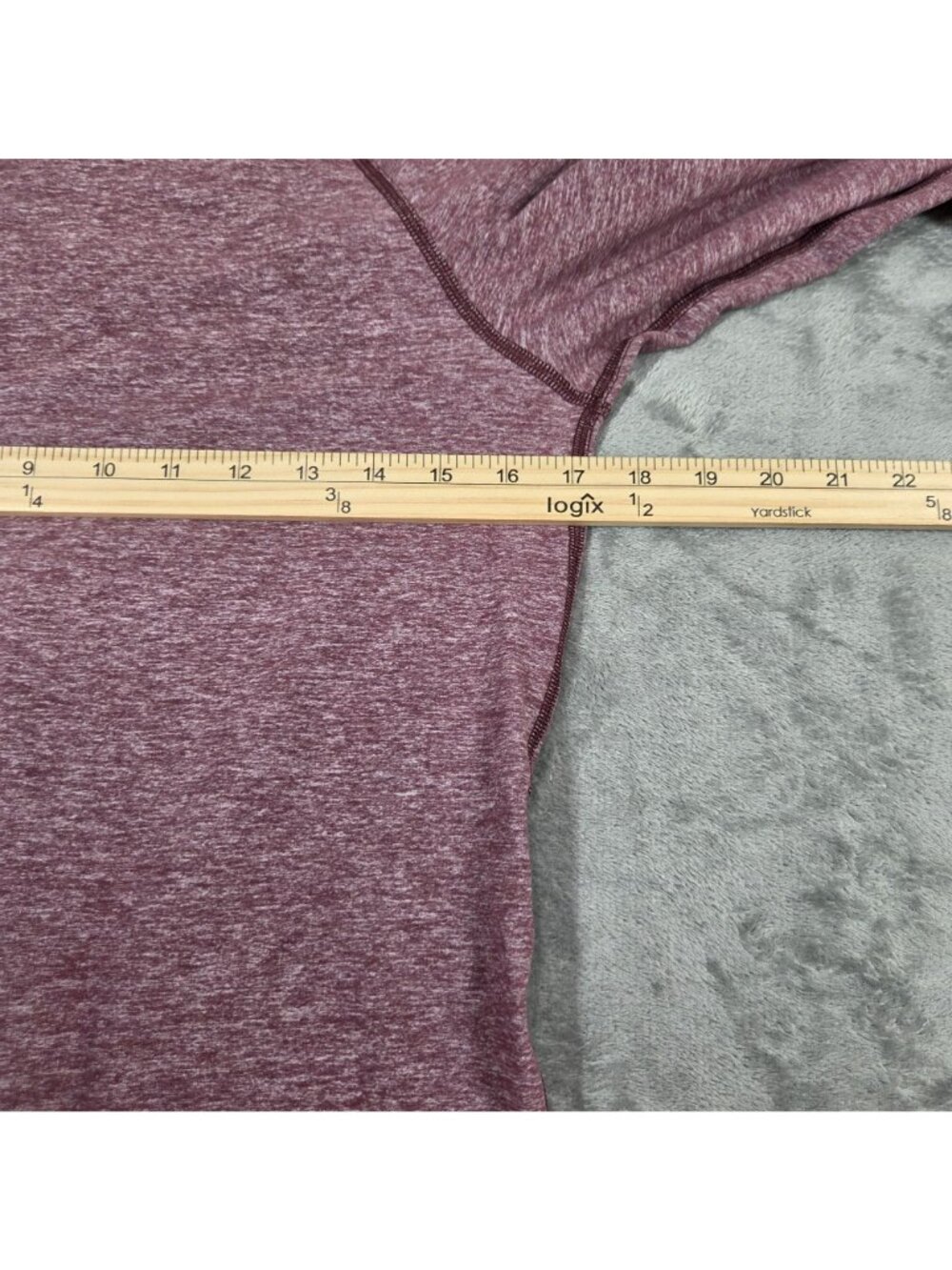 Lululemon Warm Your Core Long Sleeve Tee Size 6 Heathered Bordeaux Drama - Picture 10 of 11